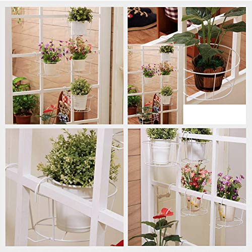 4 Pack Round Hanging Railing Planters, Flower Pot Holders, Metal P...
