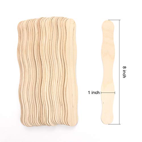 RIVERKING 200pcs,8,Craft Sticks,Wooden Fans Sticks,Handle Natural...