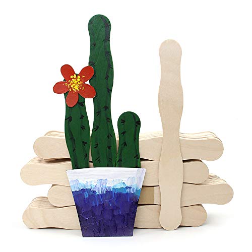 RIVERKING 200pcs,8,Craft Sticks,Wooden Fans Sticks,Handle Natural...