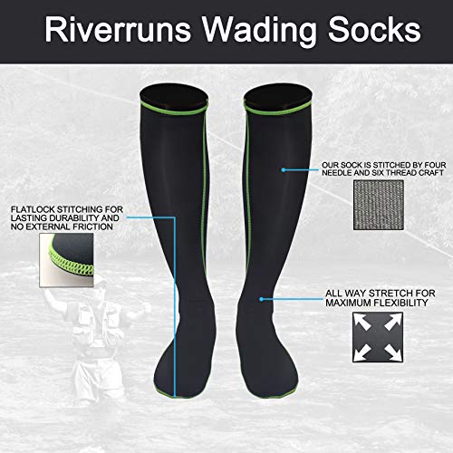 Riverruns Frictionless Wading Socks, Lightweight Wet-Suit Wader So...