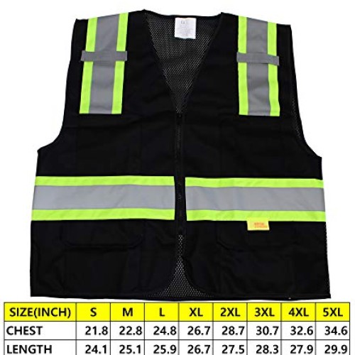 RK Safety 9813 Two Tone High Visibility Safety Vest with Reflectiv...