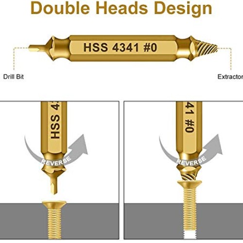 Stripped Screw Extractor Set and Damaged Screw Extractor Kit, Easy...