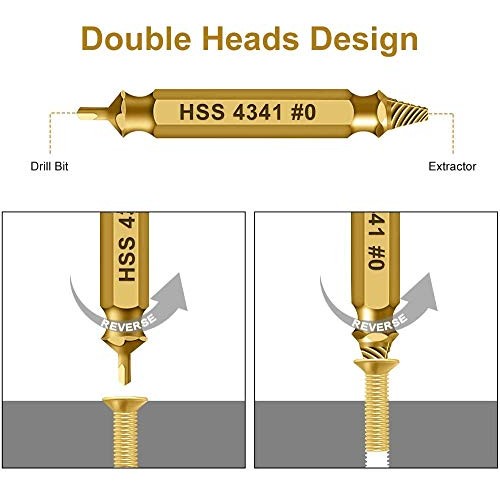 Stripped Screw Extractor Set and Damaged Screw Extractor Kit, Easy...