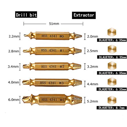 Stripped Screw Extractor Set and Damaged Screw Extractor Kit, Easy...