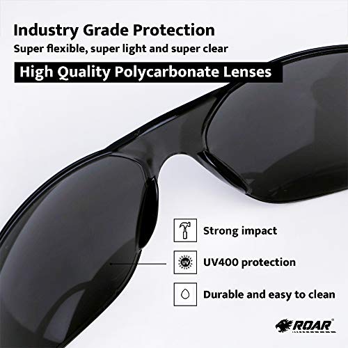 ROAR Smoke Safety Glasses 12 pairs per box Eyewear Protective Glas...