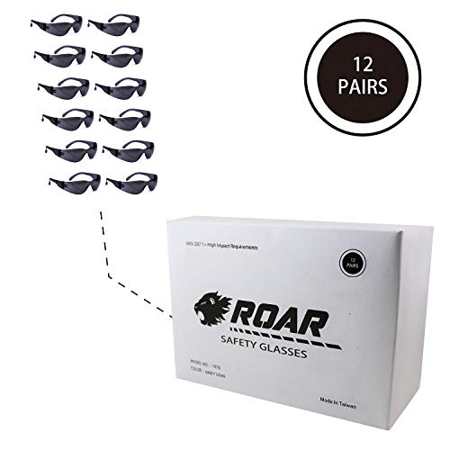 ROAR Smoke Safety Glasses 12 pairs per box Eyewear Protective Glas...