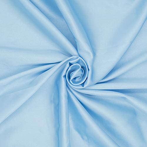 MADEUNID 2 Yards Pre-cut Solid Color Poly Cotton Satin Fabric, Sil...