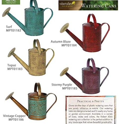 Robert Allen Home & Garden MPT01182 Metal Watering can, 1 Gallon, ...