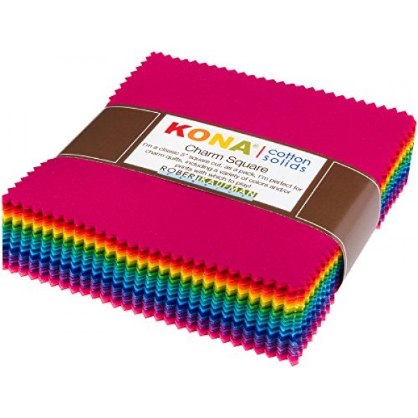 Kona Cotton Bright 101 Palette Charm Square 101 5-inch Squares Cha...