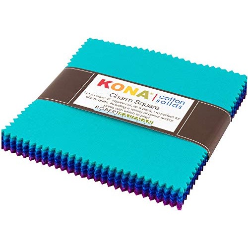 Kona Cotton Solids Peacock Charm Square 42 5-inch Squares Charm Pa...
