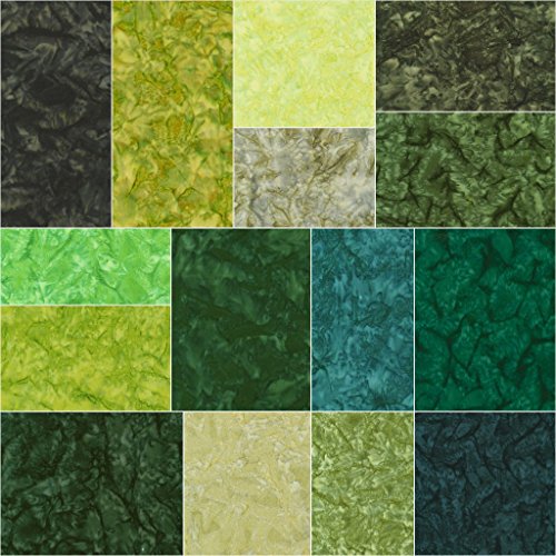 Lunn Studios Artisan Batiks Prisma Dyes Rainforest 15 Fat Quarters...