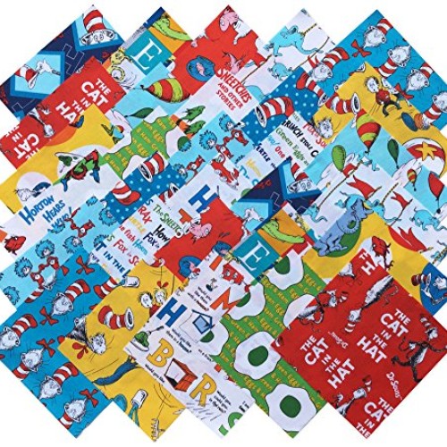 Robert Kaufman DR SEUSS FAVORITES RETURNS Precut 6.5-inch Cotton F...