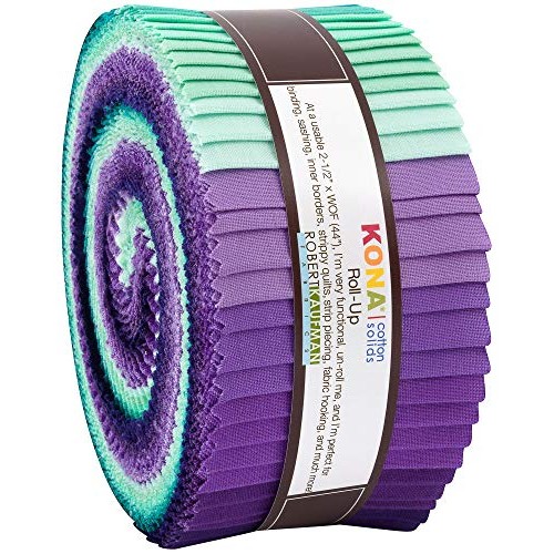 Robert Kaufman Kona Cotton Solids Aurora Roll Up 2.5 Precut Cotto...