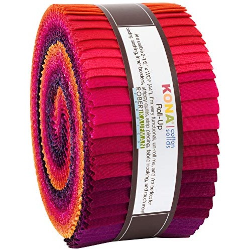 Robert Kaufman Kona Cotton Solids Birds of Paradise Roll Up 2.5 P...