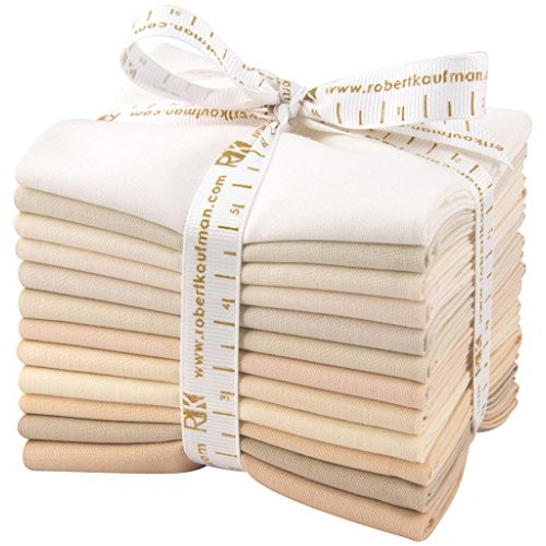 Robert Kaufman KONA COTTON SOLIDS NOT QUITE WHITE Fat Quarter Bund...