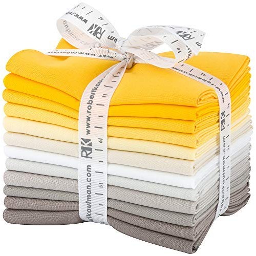Robert Kaufman Kona Cotton Solids Sunny Side Up Fat Quarter Bundle...