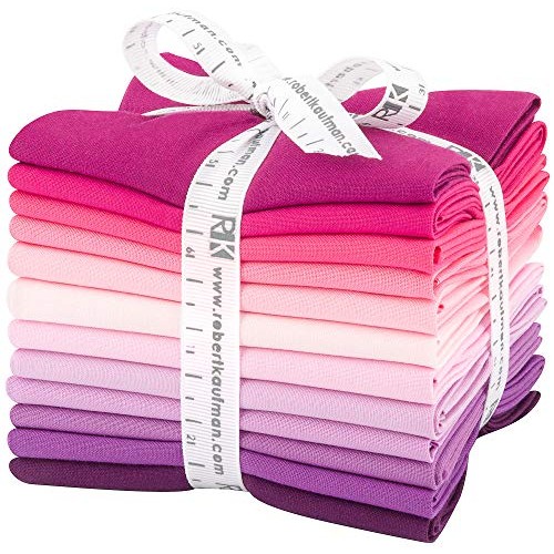 Robert Kaufman Kona Cotton Solids Wildberry Fat Quarter Bundle 12 ...