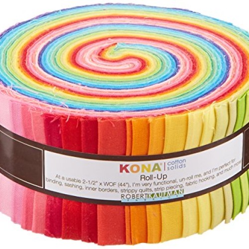 2-1/2inch Strips Roll Up Kona Cotton Solids New Bright Palette 41Pcs