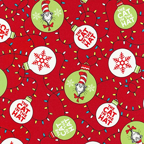 Cat Fabric - Holiday Dr. Seuss - The Cat in The Hat - Christmas Re...