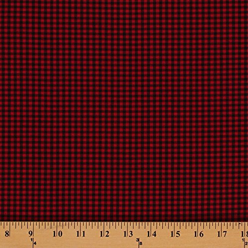 Cotton Carolina Gingham 1/8 Check Black Scarlet Red Woven Cotton ...