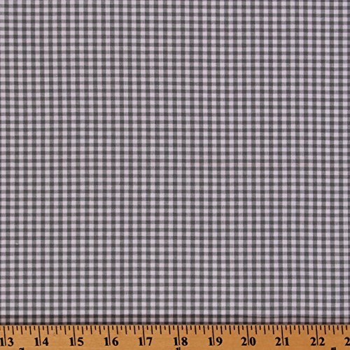 Cotton Carolina Gingham 1/8 Gray White Check Cotton Fabric Print ...
