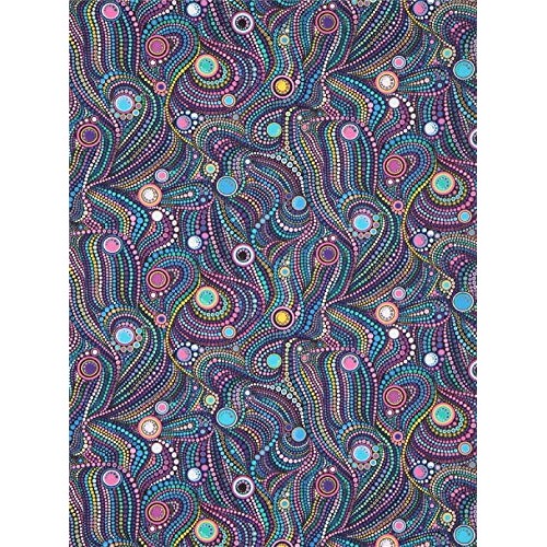 Kaufman Effervescence Digital Dots Mardi Gras Fabric by The Yard