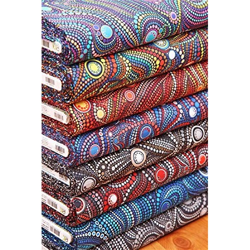 Kaufman Effervescence Digital Dots Mardi Gras Fabric by The Yard