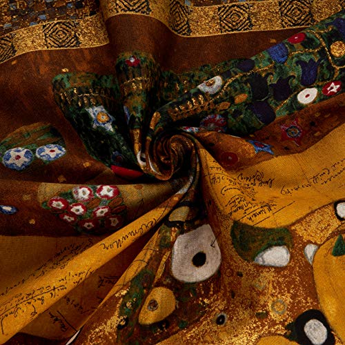 Kaufman Gustav Klimt Tree Panel Gold Metallic Fabric