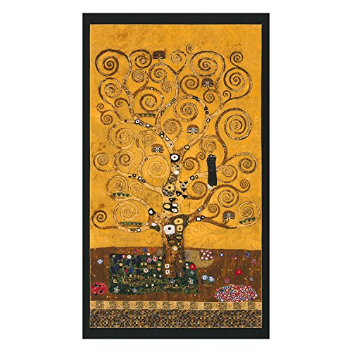 Kaufman Gustav Klimt Tree Panel Gold Metallic Fabric