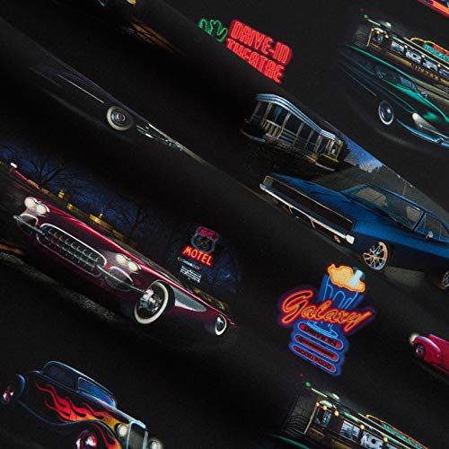 Kaufman On The Road Vintage Cars Retro Fabric by The Yard