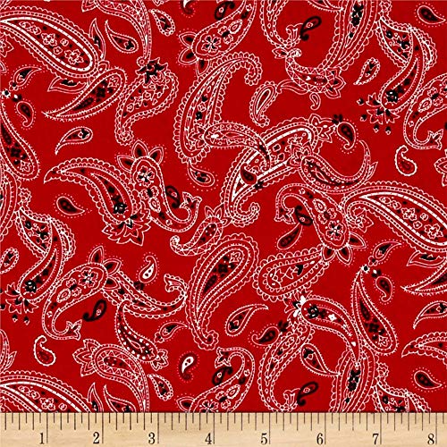 Robert Kaufman 0440976 Kaufman Sevenberry Lawn Bandana Paisley Red...