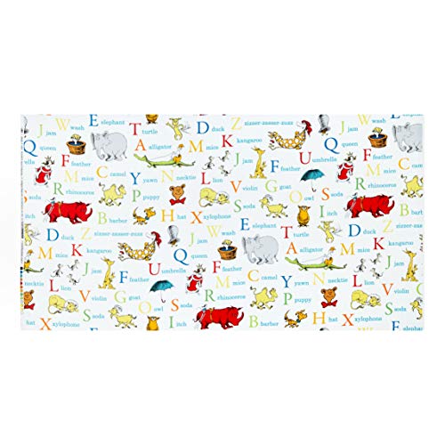 Robert Kaufman Dr. Seuss ABC Alphabet Words Adventure Fabric By Th...