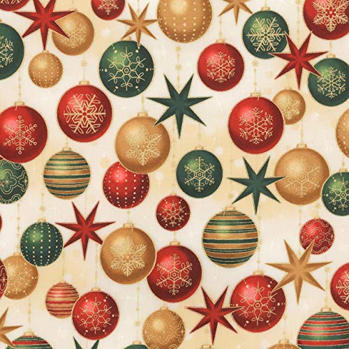 Robert Kaufman Fabrics Winters Grandeur Metallic 7 Holiday Holida...