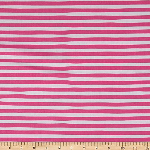 Robert Kaufman Kaufman Magical Rainbow Unicorns Stripes Pink Fabric