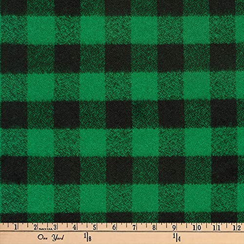 Robert Kaufman Kaufman Mammoth Flannel Buffalo Check Medium Green,...