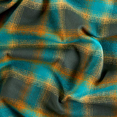 Robert Kaufman Kaufman Mammoth Flannel Plaid Lagoon Fabric By The ...