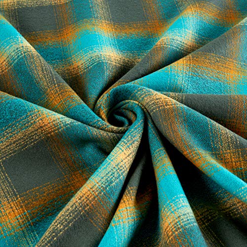 Robert Kaufman Kaufman Mammoth Flannel Plaid Lagoon Fabric By The ...