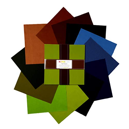 Robert Kaufman Kona Cotton Half Stack 10 Squares 24 Piece Fabric...