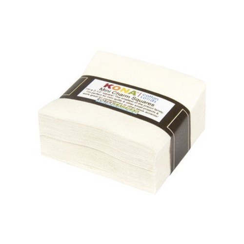 Robert Kaufman Kona Cotton Snow Mini Charms 84 Squares 2.5 Inches