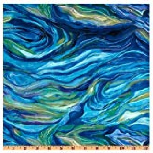 Robert Kaufman North American Wildlife Abstract Ocean Fabric by Th...