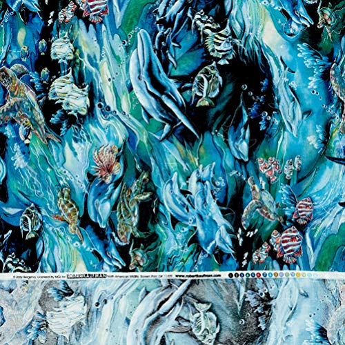 Robert Kaufman North American Wildlife Swimming Fish Ocean Fabric ...
