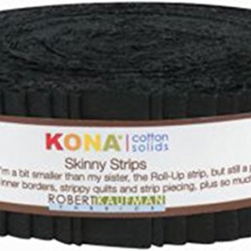 Robert Kaufman SS-101-40 Kona Solids Skinny Strips, 40 Piece, Black