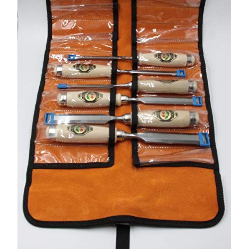 Two Cherries 500-1575 6-Piece Chisel Set with Custom Leather Roll