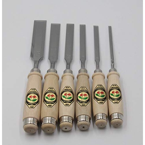 Two Cherries 500-1575 6-Piece Chisel Set with Custom Leather Roll