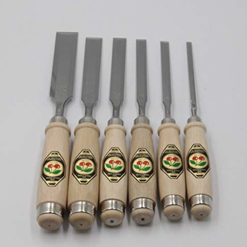 Two Cherries 500-1575 6-Piece Chisel Set with Custom Leather Roll