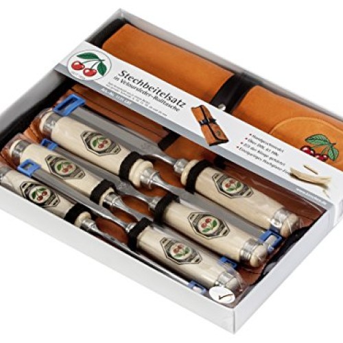 Two Cherries 500-1575 6-Piece Chisel Set with Custom Leather Roll