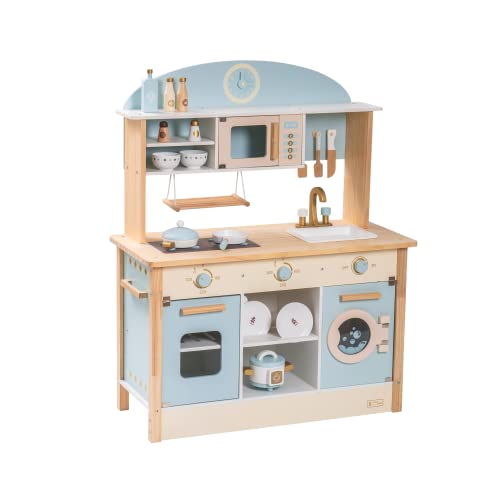 ROBUD Wooden Play Kitchen Set for Kids Toddlers, Toy Kitchen Gift ...