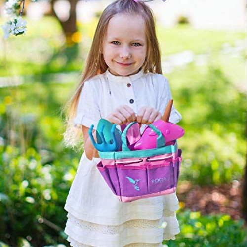 ROCA Home Kids Gardening Tools with Kids Gardening Gloves and Unic...
