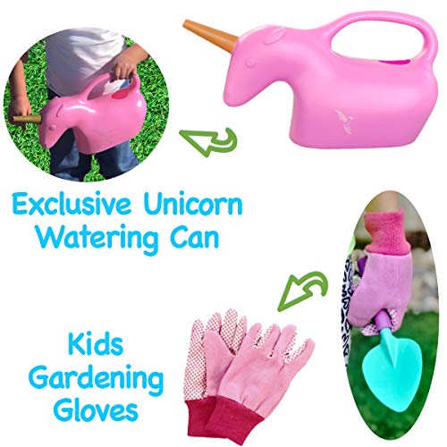 ROCA Home Kids Gardening Tools with Kids Gardening Gloves and Unic...