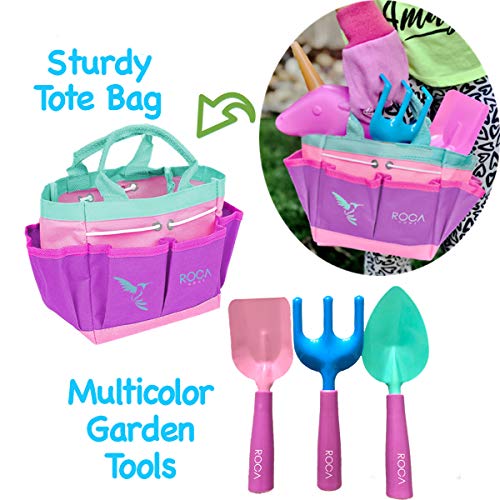 ROCA Home Kids Gardening Tools with Kids Gardening Gloves and Unic...
